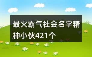 最火霸氣社會名字精神小伙421個