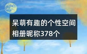 呆萌有趣的個性空間相冊昵稱378個