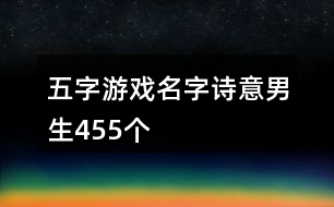 五字游戲名字詩(shī)意男生455個(gè)