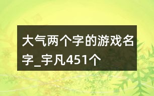 大氣兩個字的游戲名字_宇凡451個