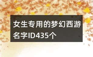 女生專用的夢幻西游名字ID435個