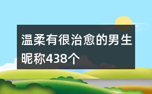 溫柔有很治愈的男生昵稱438個