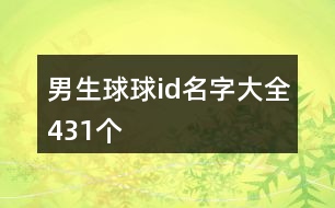 男生球球id名字大全431個