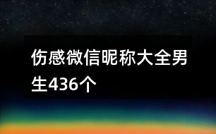 傷感微信昵稱大全男生436個