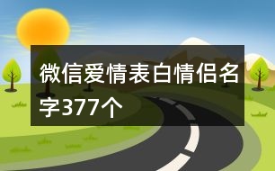 微信愛情表白情侶名字377個(gè)