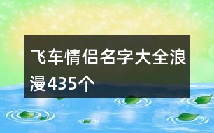 飛車情侶名字大全浪漫435個