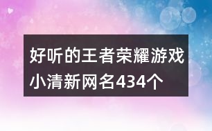 好聽(tīng)的王者榮耀游戲小清新網(wǎng)名434個(gè)