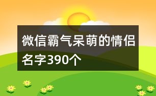 微信霸氣呆萌的情侶名字390個