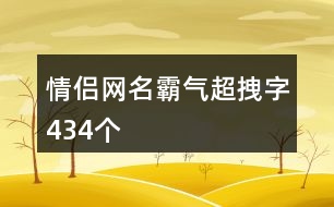 情侶網(wǎng)名霸氣超拽字434個