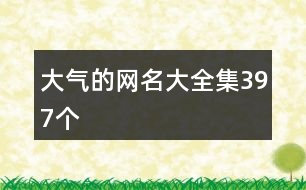 大氣的網(wǎng)名大全集397個(gè)