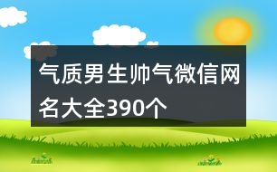 氣質(zhì)男生帥氣微信網(wǎng)名大全390個(gè)