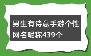 男生有詩(shī)意手游個(gè)性網(wǎng)名昵稱439個(gè)