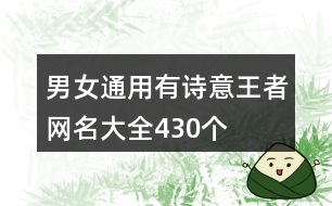 男女通用有詩意王者網名大全430個