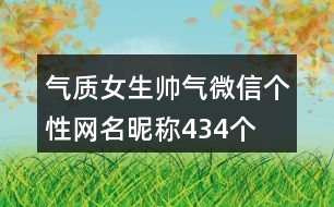 氣質女生帥氣微信個性網名昵稱434個