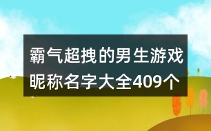 霸氣超拽的男生游戲昵稱名字大全409個