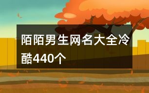 陌陌男生網(wǎng)名大全冷酷440個(gè)