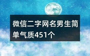 微信二字網(wǎng)名男生簡單氣質(zhì)451個(gè)