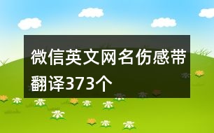 微信英文網(wǎng)名傷感帶翻譯373個