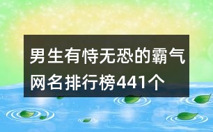 男生有恃無(wú)恐的霸氣網(wǎng)名排行榜441個(gè)