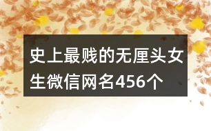 史上最賤的無厘頭女生微信網(wǎng)名456個(gè)