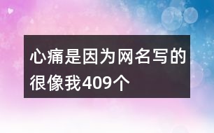 心痛是因?yàn)榫W(wǎng)名寫(xiě)的很像我409個(gè)