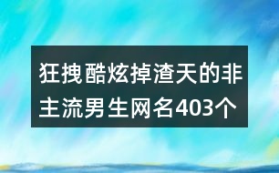 狂拽酷炫掉渣天的非主流男生網(wǎng)名403個