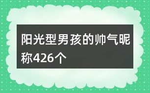 陽光型男孩的帥氣昵稱426個