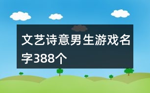 文藝詩意男生游戲名字388個