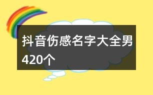 抖音傷感名字大全男420個(gè)