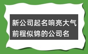 新公司起名響亮大氣,前程似錦的公司名字大全455個