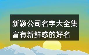 新穎公司名字大全集,富有新鮮感的好名字大全381個(gè)