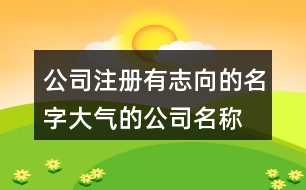 公司注冊有志向的名字,大氣的公司名稱大全443個