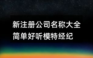 新注冊公司名稱大全簡單好聽,模特經(jīng)紀(jì)團隊名字大全407個