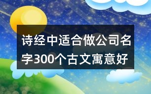 詩經(jīng)中適合做公司名字,300個(gè)古文寓意好名字公司375個(gè)