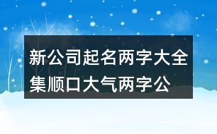 新公司起名兩字大全集,順口大氣兩字公司招牌名稱424個