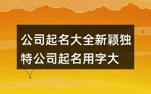 公司起名大全新穎獨(dú)特,公司起名用字大全429個