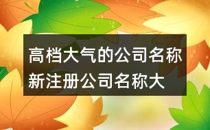 高檔大氣的公司名稱,新注冊(cè)公司名稱大全407個(gè)