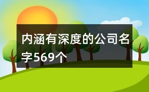 內(nèi)涵有深度的公司名字569個(gè)