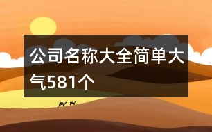 公司名稱大全簡(jiǎn)單大氣581個(gè)