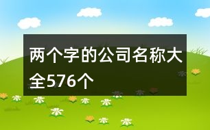 兩個字的公司名稱大全576個