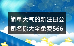 簡單大氣的新注冊公司名稱大全免費566個