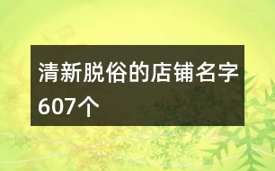 清新脫俗的店鋪名字607個(gè)