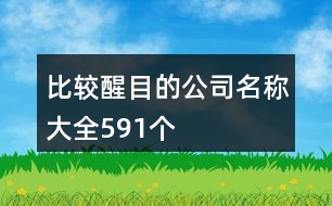 比較醒目的公司名稱大全591個