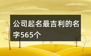 公司起名最吉利的名字565個