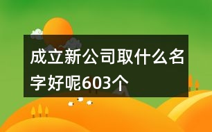 成立新公司取什么名字好呢603個(gè)