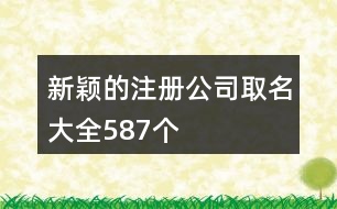 新穎的注冊公司取名大全587個(gè)