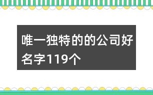 唯一獨(dú)特的的公司好名字119個(gè)