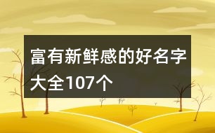 富有新鮮感的好名字大全107個