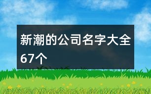 新潮的公司名字大全67個