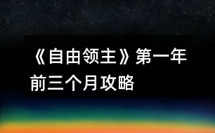 《自由領(lǐng)主》第一年前三個月攻略